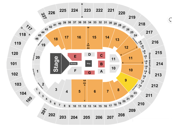 T Mobile Arena Seating Chart Section Row Seat Number Info